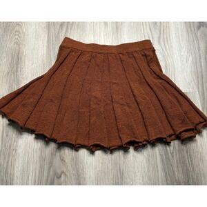 FP Beach Brown Knit Pleated Tennis Mini Skirt Women's S